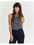 Kadın Lacivert Regular Fit Bisiklet Yaka Çizgili T-Shirt 4200853.433 1