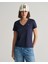 Kadın Lacivert Regular Fit V Yaka T-Shirt 4200750.433 1