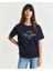 Kadın Lacivert Relaxed Fit Bisiklet Yaka Logolu T-Shirt 4200594.433 1