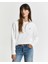 Kadın Beyaz Relaxed Fit Yarım Fermuarlı Sweatshirt 4200561.113 1