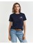 Kadın Lacivert Regular Fit Bisiklet Yaka Logolu T-Shirt 4200277.433 1