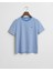 Kadın Mavi Regular Fit Bisiklet Yaka Çizgili T-Shirt 4200564.419 1