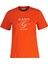 Kadın Turuncu Regular Fit Bisiklet Yaka Logolu T-Shirt 4200563.651 1