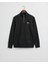 Erkek Siyah Regular Fit Yarım Fermuarlı Logolu Sweatshirt 2067023.5 1