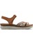 Kadın Taba Bantlı Deri Comfort Sandalet 25SFD321114 1