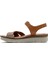 Kadın Taba Bantlı Deri Comfort Sandalet 25SFD321114 2