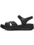 Kadın Siyah Kalın Tabanlı Deri Comfort Sandalet 25SFD321618 2