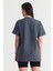 Füme Çizgili Oversize Tişört 4447A 5
