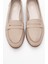 F02 Biskuvi Cilt Hakiki Deri Kadın Loafer Ayakkabı 2
