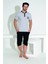 Erkek Şort Tshirt Pijama Takımı 25257 Gri 3