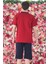 Erkek Şort Tshirt Pijama Takımı 25257 Kırmızı 2
