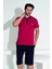 Erkek Şort Tshirt Pijama Takımı 25257 Kırmızı 4