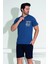 Erkek Şort Tshirt Pijama Takımı 25256 Lacivert 1
