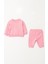 Kız Bebek Mini Desenli Pamuklu Sweatshirt Eşofman Alt-Üst Takım 1
