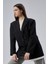 Siyah Oversize Uzun Blazer Ceket 2