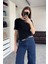 Renk Detay Triko Tshirt- Siyah 1
