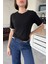 Renk Detay Triko Tshirt- Siyah 4