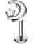 F136 Titanyum Zirkon Detaylı Ay Yıldız Tragus Piercing - Titanyum Helix Piercing 1