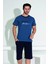 Erkek Şort Tshirt Pijama Takımı 25258 Lacivert 4
