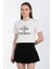 Bisiklet Yaka Taş Işlemeli T-Shirt - Ekru 3