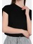 Düşük Kol Basic T-Shirt - Siyah 3