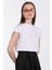 Düşük Kol Basic T-Shirt - Beyaz 1