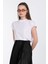 Düşük Kol Basic T-Shirt - Beyaz 2