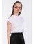 Düşük Kol Basic T-Shirt - Beyaz 3