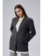 Antrasit Oversize Uzun Blazer Ceket 3