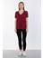 Modal V Yaka Yanı Yırtmaçlı T-Shirt - Bordo 4