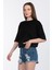 Bisiklet Yaka Oversize T-Shirt 3139 - Siyah 4