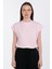 Düşük Kol Basic T-Shirt - Pembe 1