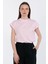 Düşük Kol Basic T-Shirt - Pembe 3