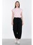 Düşük Kol Basic T-Shirt - Pembe 4