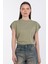 Düşük Kol Basic T-Shirt - Yeşil 1