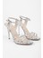 Kadın Jessie Gümüş Yılan Desenli Topuklu Ayakkabı 1