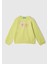 Kız Çocuk Sarı Simli Benetton Logo Baskılı Bisiklet Yaka Sweatshirt 1
