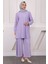 Lila Bürümcük Tunik Pantolonlu Takım 1