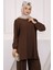Kahverengi Bürümcük Tunik Pantolonlu Takım 4