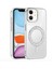 iPhone 11 Kılıf Pırlanta Taş Tasarımlı M-Safe Şarj Özellikli Karetta Silikon Kılıf 2