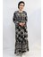 Vintage Desen Elbise Siyah 3
