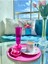 Metal Pembe Tek Kişilik Dekoratif Çay, Kahve ve Pasta Servisi Sunum Tepsisi 23 cm 2