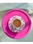 Metal Pembe Tek Kişilik Dekoratif Çay, Kahve ve Pasta Servisi Sunum Tepsisi 23 cm 3