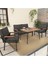 Hayal Serisi Balkon, Bahçe, Cafe - Metal Kanepe Koltuk Takımı - 2+1+1 90 x 60 cm Masalı - Antrasit 1