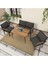 Hayal Serisi Balkon, Bahçe, Cafe - Metal Kanepe Koltuk Takımı - 2+1+1 90 x 60 cm Masalı - Antrasit 3