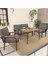 Hayal Serisi Balkon, Bahçe, Cafe - Metal Kanepe Koltuk Takımı - 2+1+1 90 x 60 cm Masalı - Koyu Gri 1