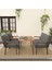 Hayal Serisi Balkon, Bahçe, Cafe - Metal Kanepe Koltuk Takımı - 2+1+1 90 x 60 cm Masalı - Koyu Gri 3
