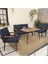 Hayal Serisi Balkon, Bahçe, Cafe - Metal Kanepe Koltuk Takımı - 2+1+1 90 x 60 cm Masalı - Lacivert 2