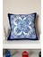 Mavi Çini Desen Tasarımlı Fitilli Kırlent Kılıfı - 43 x 43 cm 1