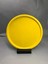 30 cm Mat Sarı Metal Yuvarlak Çay, Kahve, Pasta Servis Tepsisi Dekoratif Sunum Tepsisi 1
